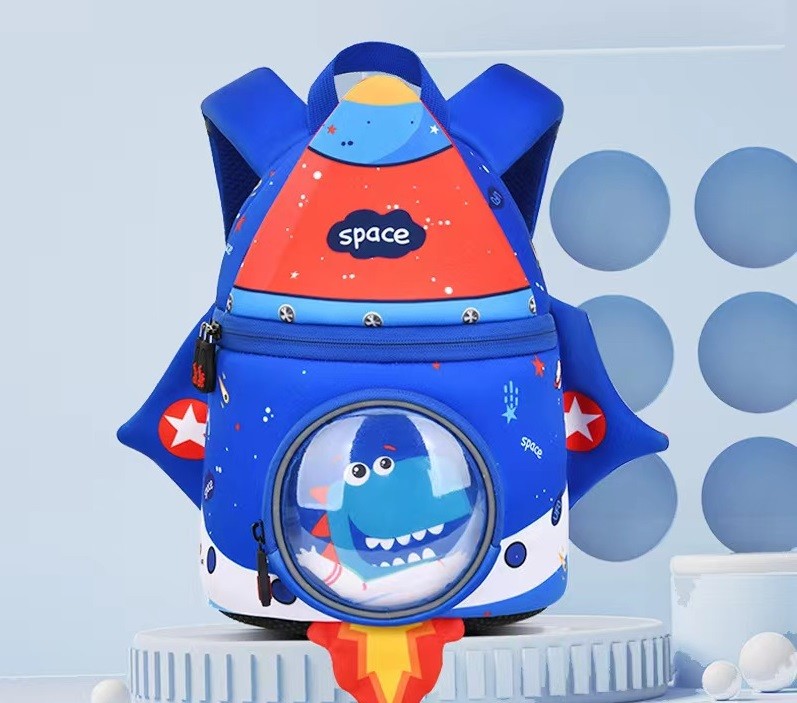 mushroom shape 3D Neoprene education bag SBR children backpack soft kindergarten bag light girl backpack