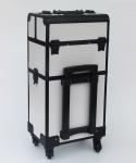 Lockable Aluminum Pro Makeup Case White - Black Large Space For Storage