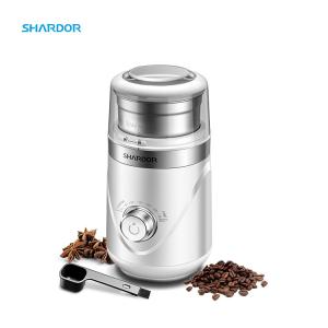Wholesale Adjustable White Electric Coffee Bean Grinder Portable 10 Settings With Stainless Steel Bowl from china suppliers