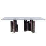Clear 15mm Glass Dining Table And Chairs Black Stainless Steel Base