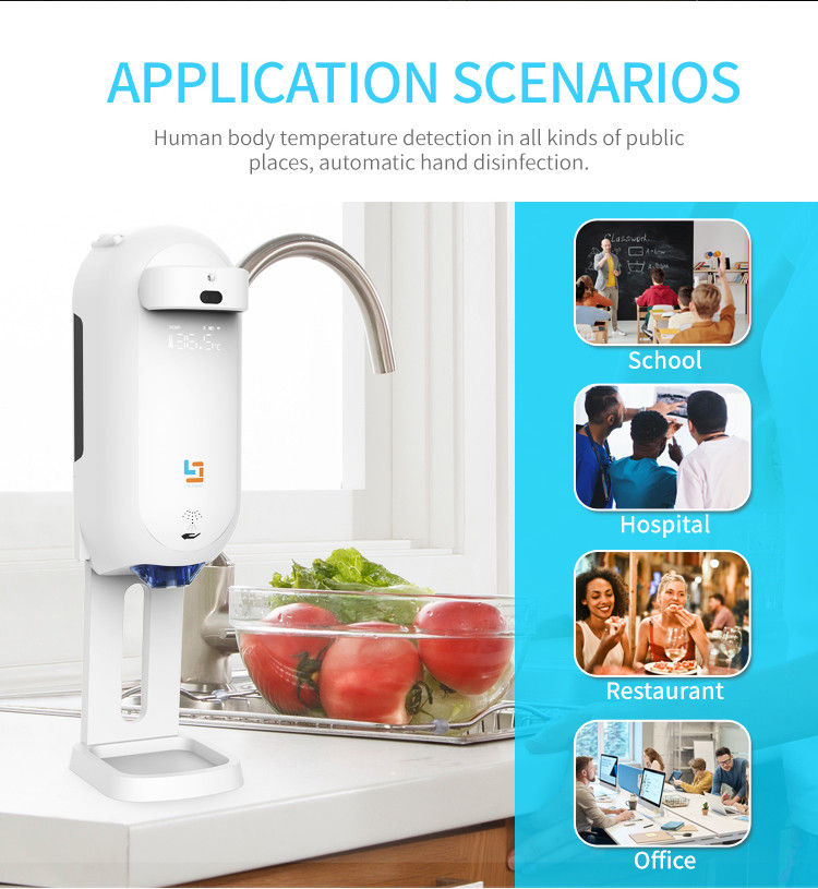 DC6V Touchless Soap Dispenser Hand Sanitizer And Temperature Machine
