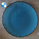 White Glass Charger Plates With Gold Rim Wedding Home Table Setting Colored