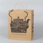 Custom Printed Shopping Kraft Paper Bag With Handle Restaurant Fast Food