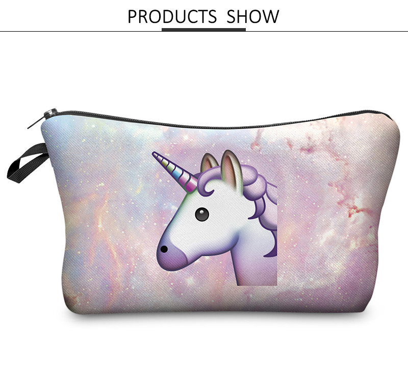 Custom Travel Essential Unicorn Print Waterproof Toiletry Wash Bags