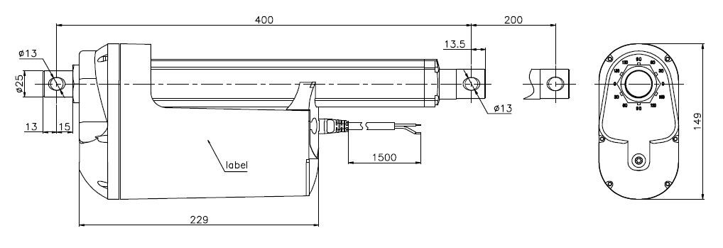 Linear Actuator 12v dc 350mm travel length for AGV, ball screw electric actuator price