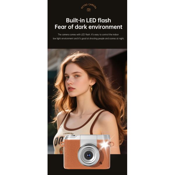 Y7000 Mini Camera With Screen HD 1080P 180° Rotation Portable Retro Ultra Compact Mini Camera