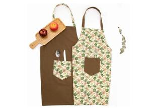 Wholesale Couple Full Print Kitchen Cooking Apron , Colorful Cotton Kitchen Aprons With Pockets from china suppliers