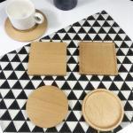 Round Blank Bamboo Coasters Waterproof Coaster Mat For Home Cafe Drinking Mat