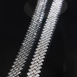 1.5cm Wide Silver Rhinestone Necklace Copper Material For Women Clothes ODM