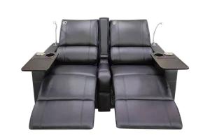 Wholesale Faux Leather Power Home Theater Recliner Sectional Sofas With Raised Armrest Black from china suppliers