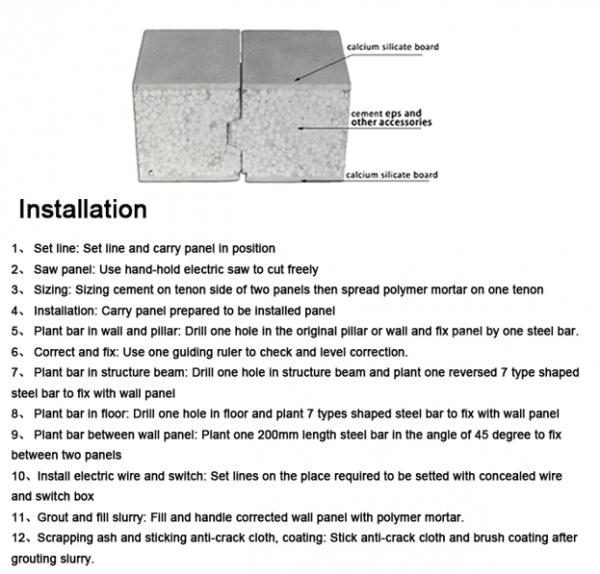 Green Energy Saving Lightweight Precast Partition Load Bearing Eps Cement Sandwich Wall Panel