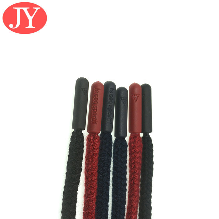 Jiayanag Phthalate Free White color blue aglet stripe plastic TPU soft rubber aglets