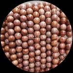 Round Shape Gemstone Beads Wood Pattern Loose Bead Strands for Bracelet Handmade