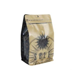 Wholesale Kraft Paper Flat Bottom One Side Valve Coffee Packaging Bags Biodegradable from china suppliers