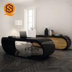 Seamless Solid Surface Office Furniture Artificial Stone White Executive Desk