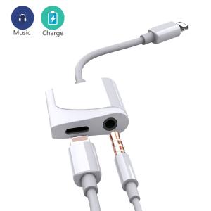 Wholesale White Color Lightning To 3.5 MM Headphone Jack Adapter And Charger Splitter Dongle from china suppliers