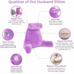 Purple Memory Foam Travel Pillow Universal Size For Neck / Back / Body Support