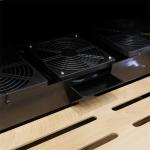 Touch Control Lockable Glass Door Dark Brown Solid Wood Cigar Cooler Humidor