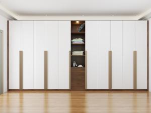 Wholesale Bedroom Walnut Glass Swing Door Wardrobe Modular Assembled from china suppliers