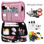 Women Nylon Cute Cosmetic Organizer Bag With Make Up Tools Toiletry Peony