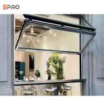 Aluminum Vertical Bifold Window Double Folding Glass Window Exterior