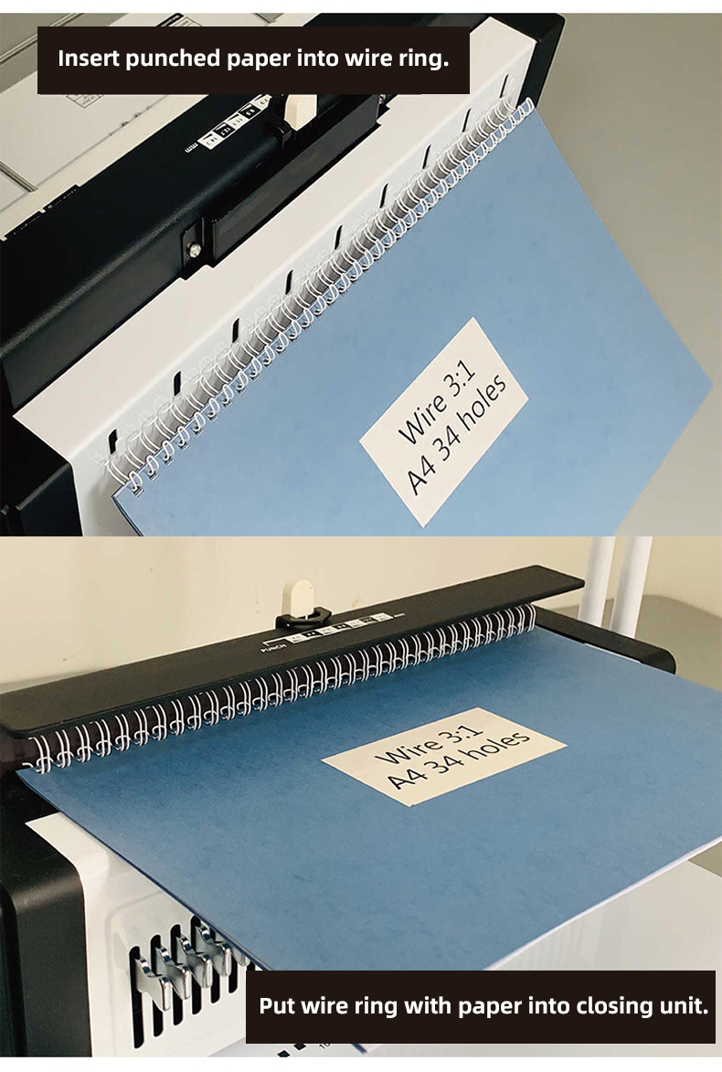 Double Loop Wire Book Binder 34 Hole Notebook Binding Punching Machine