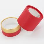 Coffee Packaging Kraft Paper Tube , Cylinder Candle Paper Box With Window
