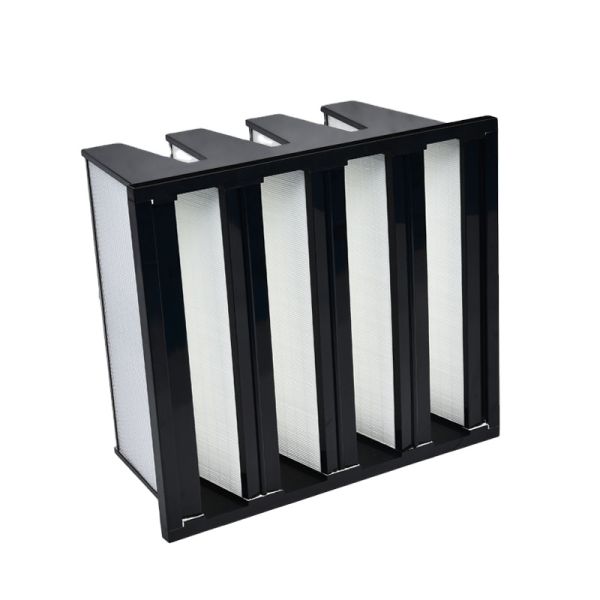 Medium Efficiency V Bank Air Filter Compact Design , Plastic / Galvanized Frame