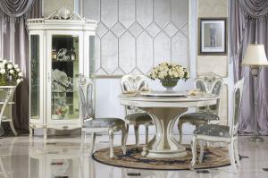 Wholesale OEM ODM White Gray Dining Room Table &amp; Chair Sets Hotel Restaurant Furniture from china suppliers
