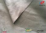 Warp Knitting Microfiber Suede Upholstery Fabric , Silver Poly Suede Fabric