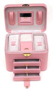 Wholesale Locking Faux Leather Jewelry Carrying Case , Valuables Storage Case Eco Friendly from china suppliers