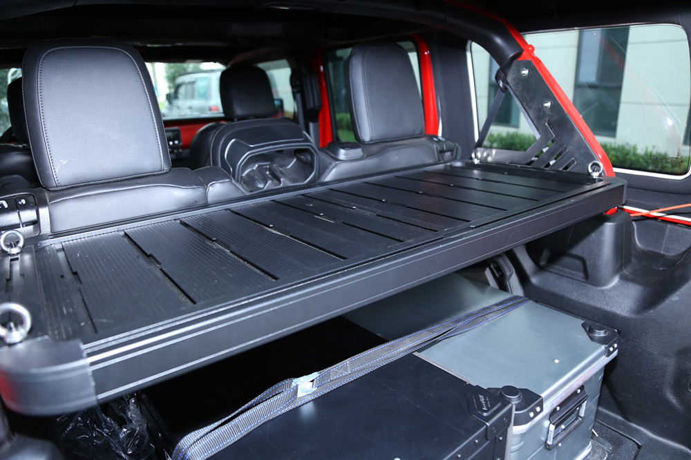 BLACK Aluminum Alloy Tail Foldable Table Camping Cargo Shelf Storage Rack Back Shelf Easy to Install