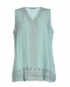 Wholesale Embroidery Light Blue Cotton Tops For Ladies Breathable V Neck Vest Casual Style from china suppliers