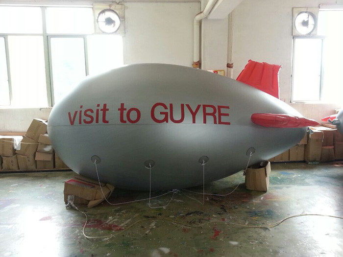 Silver Color Inflatable Advertising Products Blimp / Air Plane Balloon