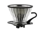 Durable Glass Coffee Dripper Black Color Size 01 With Stainless Steel Coffee