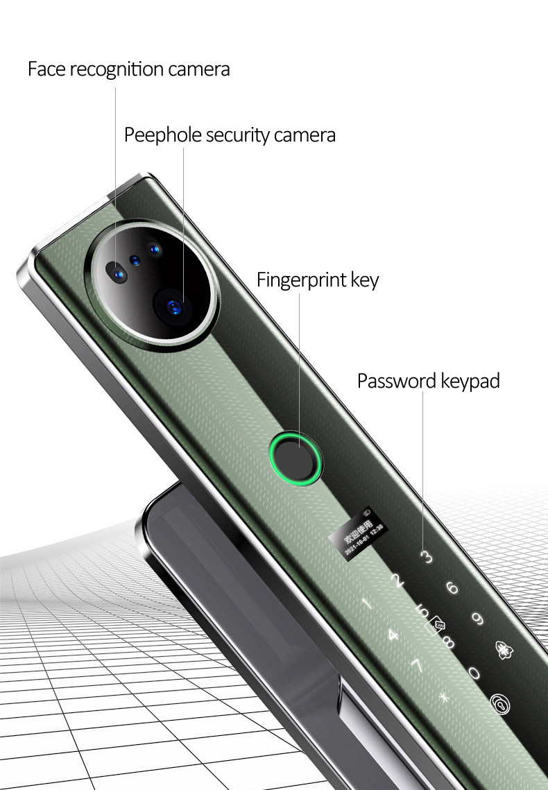 TH-Q9 3D face Front Door Lock