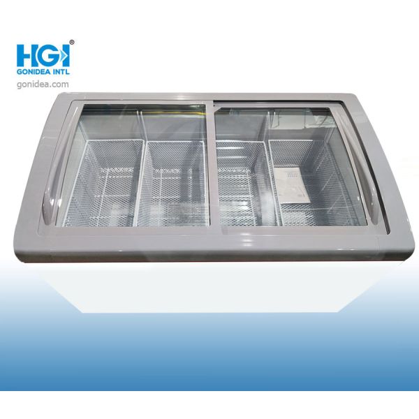 R290a Deep Chest Freezer 12.7 Cuft Curved Top Display Freezer Thick Foaming Body