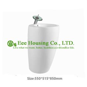 Wholesale Ceramic basin sanitary ware bathroom shower hair shampoo cabinet mounted wall round vanity basin pedestal basin from china suppliers