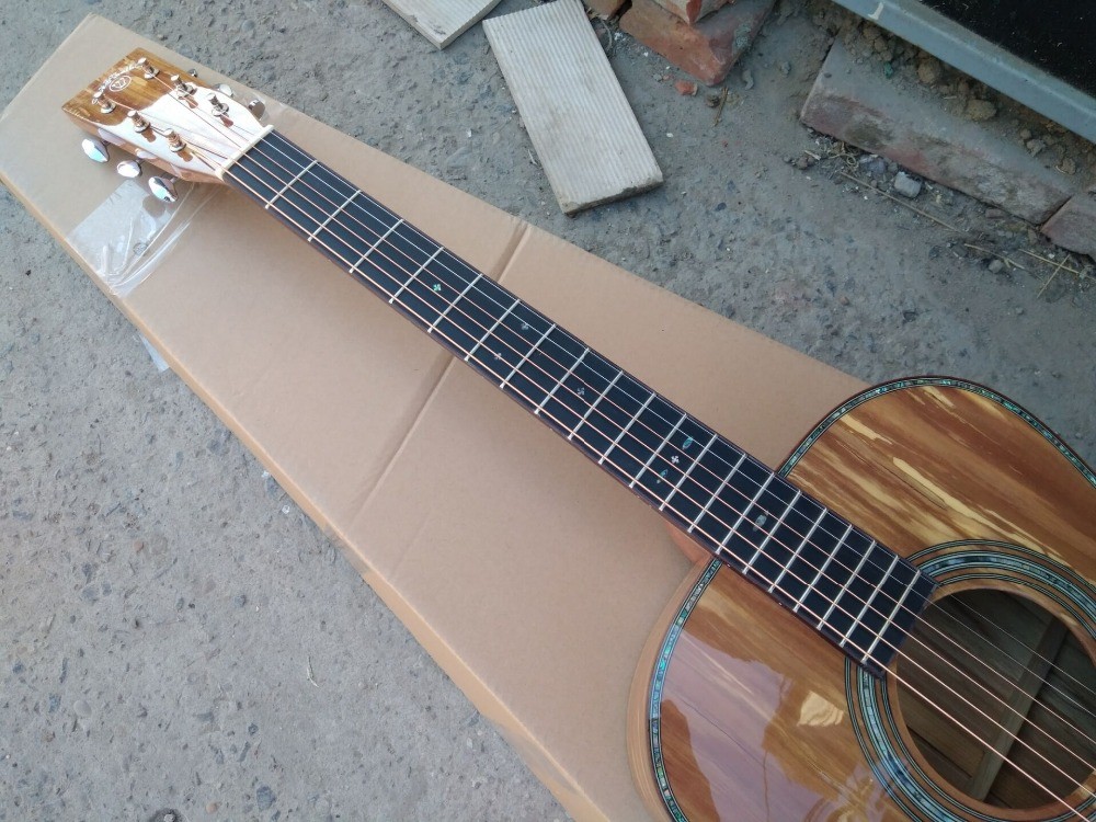 AAAA handmade all Solid apple wood guitars OM body guitar imported wood soundhole EQ acoustic electric guitar
