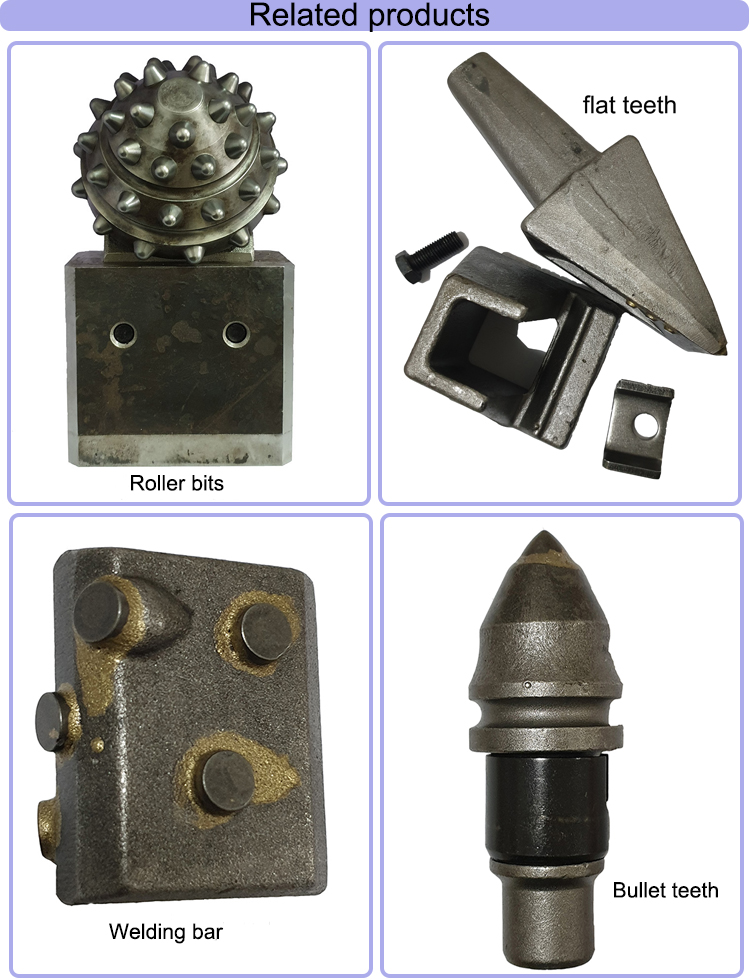 25T Drilling Flat Carbide Auger Teeth With Auger And Bucket For Bored Piles