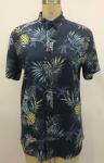 Summer Printed Short Sleeve Shirts 100% Viscose Printed Silk Shirt Mens