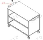 Flexible Platform Truck Trolley Stainless Steel Storage Trolley With 6" Silent