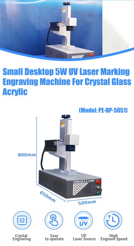 5W Portable Desktop 2D 3D Crystal UV Laser Subsurface Engraving Machine