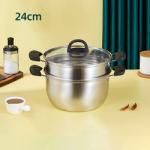 Factory Wholesale Two Layers Stainless Steel Saucepot Food Steamer Pots Circle