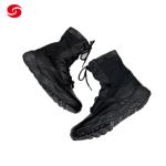 Black Color Leather Outdoor Military Army Police Walking Hunting Men Combat
