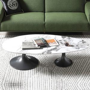 Wholesale 12mm Thick Ellipse Rock Top Coffee Table Anti Collision For Living Room from china suppliers