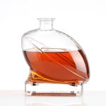 375ml Clear Glass Ball Shape Vodka Bottle with Cork and Hot Stamping