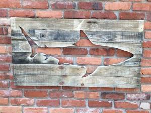 Wholesale Shark Shape Hanging Wooden Wall Plaques 30 X 60 Cm Size Long Life Span from china suppliers