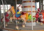 Colorful Led Lights Merry Go Around , Health Paint Small Carousel Horse