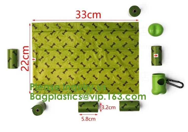Wholesale Custom biodegradable Pet Waster Bags dog poop bags with Dispenser Plastic Corn Starch Wholesale Custom Printed